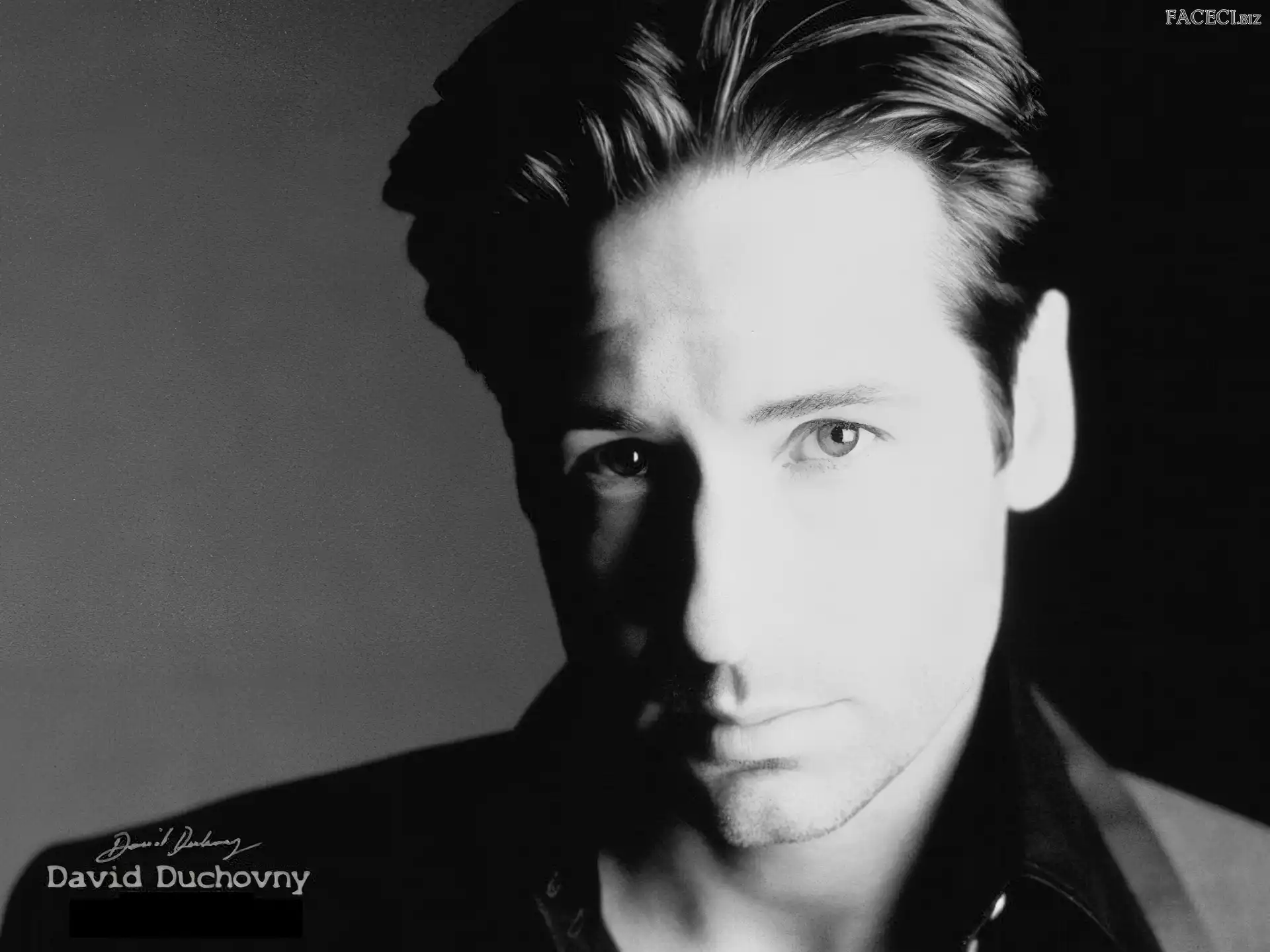 David Duchovny, ciemny strój