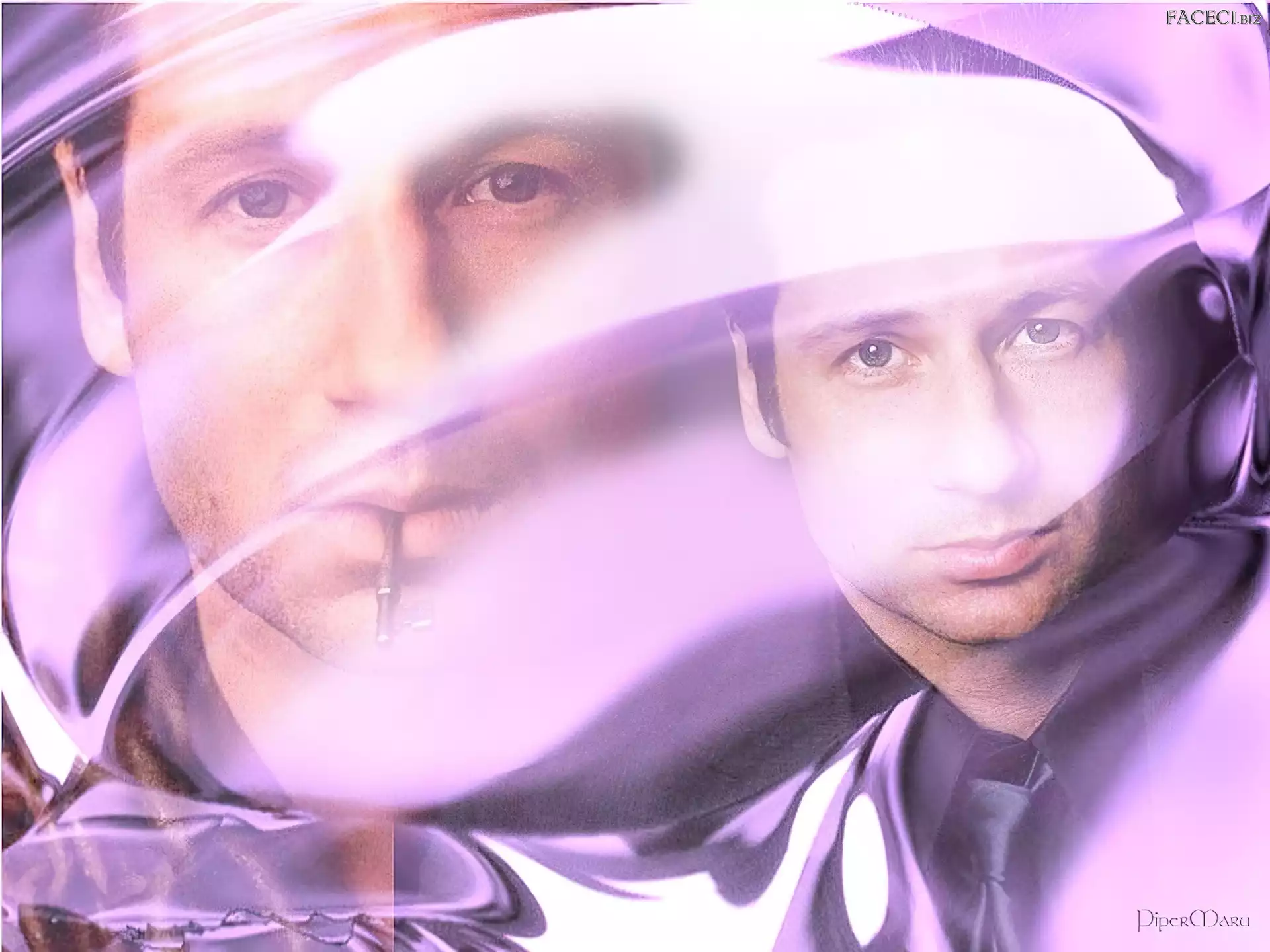 krawat, David Duchovny, twarz